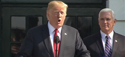 President Trump hails and touts America's new high real GDP economic growth in mid-2018.
