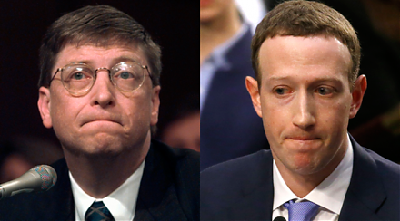 Bill Gates shares with Mark Zuckerberg his prior personal experiences of testifying before Congress.
