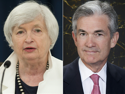 Fed Chair Janet Yellen confirms with her successor Jerome Powell the final interest rate hike in December 2017.