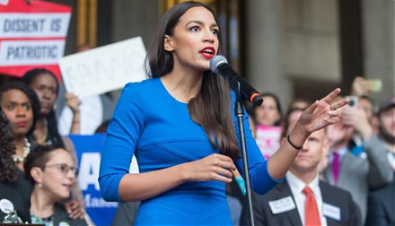 Congresswoman Alexandria Ocasio-Cortez proposes greater public debt finance with minimal tax increases for the Green New Deal.