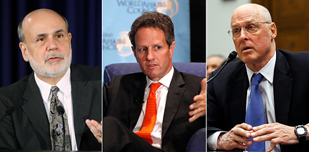 Paulson, Geithner, and Bernanke warn that people seem to have forgotten the lessons of the global financial crisis from 2008 to 2009.